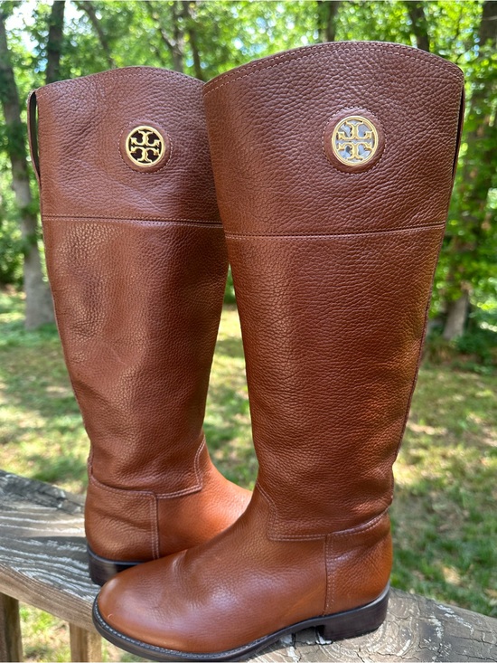Tory Burch Shoes - Tory Burch Riding Boots in Full Grain Pebbled Leather